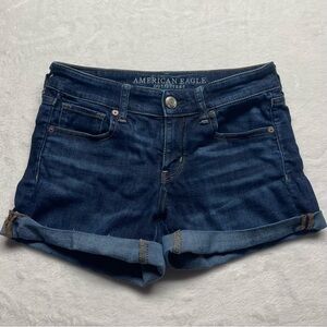 American Eagle Outfitters 2017 Denim Jean Shorts Women’s Hemmed Dark Wash Sz 4